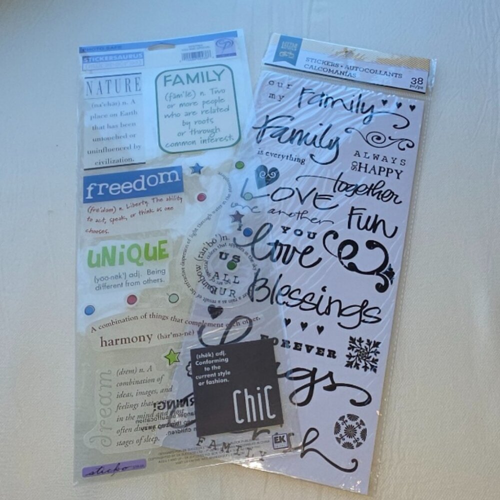 Scrapbooking Stickers Family Themed Lot Arts Crafts Planners